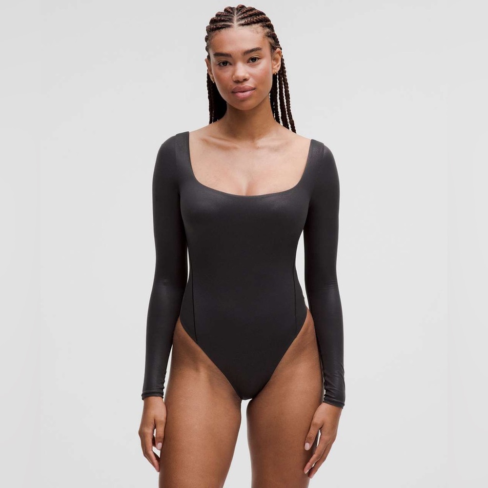 Lululemon Lululemon Wundermost Nulu Square-Neck Long-Sleeve Bodysuit Shine 814